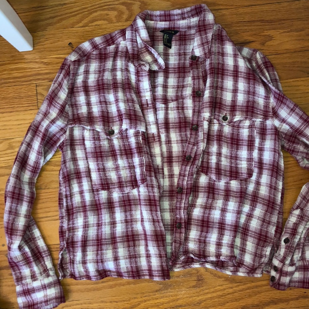 Red and white flannel.